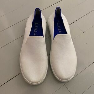 Rothy’s white slip on shoes